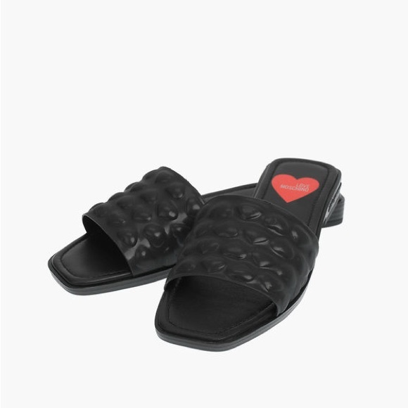 NEW Moschino Love Embossed Slip On Sandal Sz 39 - Picture 1 of 11